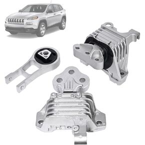 حامل المحرك، مجموعة حامل ناقل الحركة 3 قطع متوافقة مع 2014-2021 Jeep Cherokee، لسيارة 2015-2019 Chrysler 200 2.4L، استبدال # OE 68192831AF 68418876AB 68157441AD 3378/ 3380/ 3308 in Kuwait