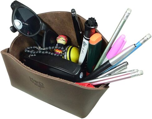 Hide & Drink, Thick Leather Desk Bowl, Cash Holder, Key Organizer, Home & Office Accessories, Handmade Includes 101 Year Warranty :: Bourbon Brown in Saudi Arabia