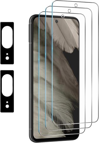 3 قطع واقي شاشة لهاتف Google Pixel 8 (6.2 بوصة) + 2 واقي عدسة الكاميرا، زجاج مقسى عالي الدقة مضاد للخدش وبصمات الأصابع ولا يوجد فقاعات 9H in Kuwait