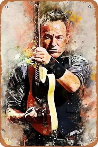 Bruce Springsteen Plaque Poster Metal Portrait Poster Retro Wall Tin Sign Vintage Sign for Home Bar Pub Wall Decor 8x12 inch in Saudi Arabia