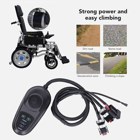 عصا تحكم كهربائية للكرسي المتحرك، وحدة تحكم بديلة، وحدة تحكم كهربائية بقدرة 50 أمبير مع موصل فرامل كهرومغناطيسي، لملحقات الكراسي المتحركة الكهربائية in Kuwait