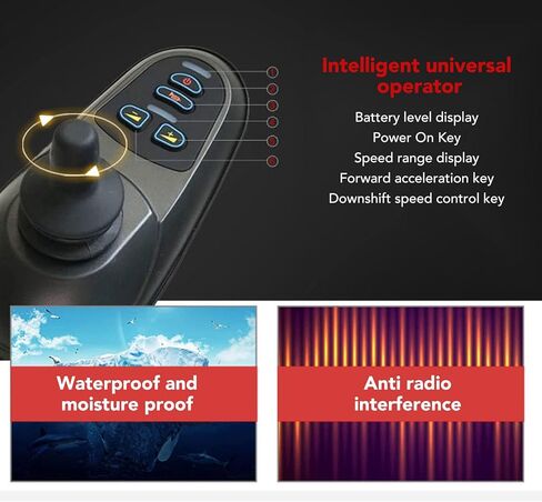 عصا تحكم كهربائية للكرسي المتحرك، وحدة تحكم بديلة، وحدة تحكم كهربائية بقدرة 50 أمبير مع موصل فرامل كهرومغناطيسي، لملحقات الكراسي المتحركة الكهربائية in Kuwait