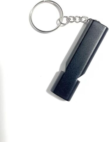 4-Pack Loud 120dB Double Tube Emergency Whistle - Aluminum Alloy, Corrosion-Resistant Safety Whistle with Lanyard & Keychain-Ideal for Camping Hiking Boating Fishing Survival Tool(Black) in Saudi Arabia