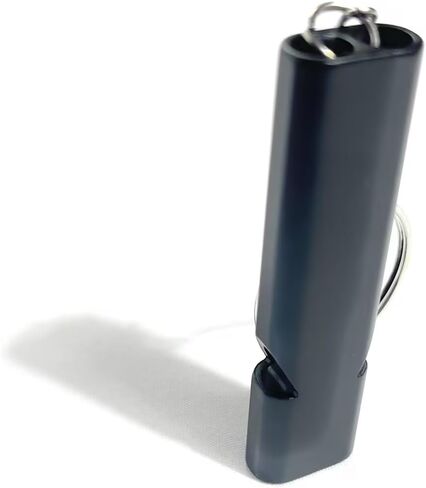 4-Pack Loud 120dB Double Tube Emergency Whistle - Aluminum Alloy, Corrosion-Resistant Safety Whistle with Lanyard & Keychain-Ideal for Camping Hiking Boating Fishing Survival Tool(Black) in Saudi Arabia