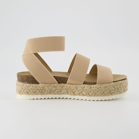 CUSHIONAIRE Mandy Strappy Espadrille Platform Sandals for Women with Low Wedge Heel in Saudi Arabia