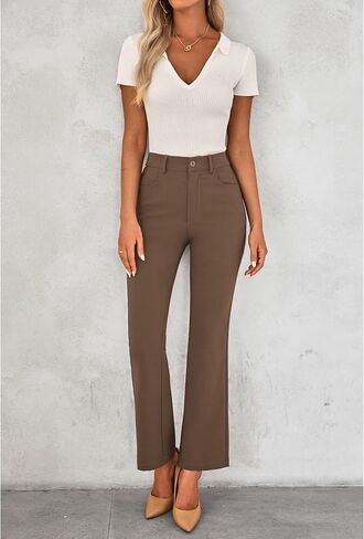 GRAPENT Bootcut Dress Pants for Women High Waisted Business Causal Elastic Waist Stretch Flare Work Trousers Dress Pants in Saudi Arabia