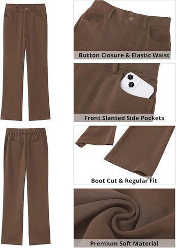 GRAPENT Bootcut Dress Pants for Women High Waisted Business Causal Elastic Waist Stretch Flare Work Trousers Dress Pants in Saudi Arabia