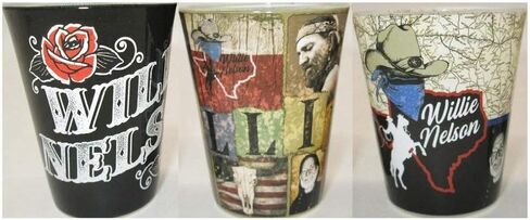Willie Nelson Shot Glasses with Map in Saudi Arabia
