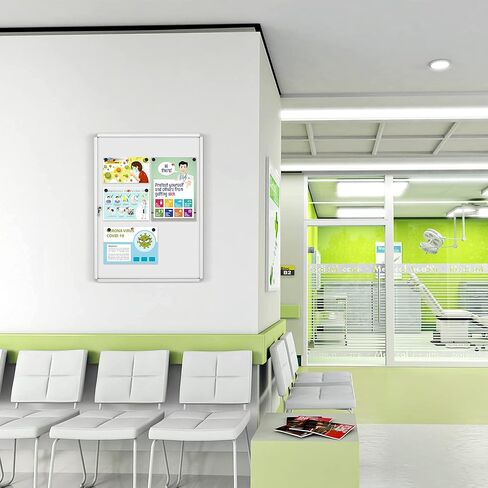 Swansea Enclosed Bulletin Board Magnetic Dry Erase Noticeboard Lockable Display Boards White with Aluminium Frame 26x20inch(4xA4) in Saudi Arabia