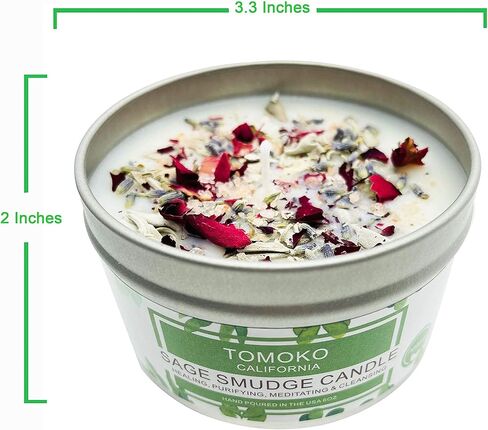 TOMOKO White Sage Scented Candle with Rose, Lavender! Healing, Purifying, Meditating & Cleansing (White Sage, 3 Pack) in Saudi Arabia