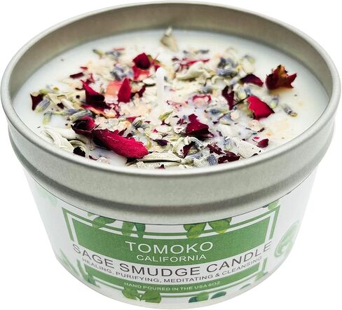 TOMOKO White Sage Scented Candle with Rose, Lavender! Healing, Purifying, Meditating & Cleansing (White Sage, 3 Pack) in Saudi Arabia