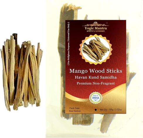 أعواد يوجيك مانترا مانجو وود هافان ساميدا | 100 جرام من خشب الياغيا الخام الجاف للحرق | هوان كوند هوم بوجا ساماجري | نافاجراها شانتي بوجا ساماجري | الاحتفال الديني الهندوسي المقدس والعبادة والطقوس in Kuwait