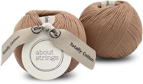 About Strings 100% قطن عضوي رقم 3 غزل DK خفيف 3.53 أونصة (100 جم) 234 ياردة لكل كرة، عبوتان (شعير) in Kuwait
