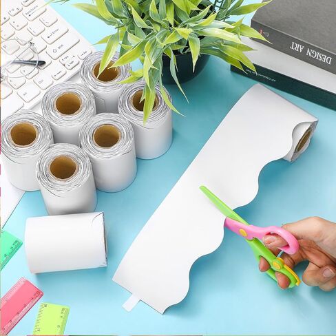 8 Rolls 262 ft Classroom White Bulletin Board Borders Scalloped Border Trim Rolled Classroom Borders Back to School Borders for Classroom School Chalkboard Office Decor in Saudi Arabia