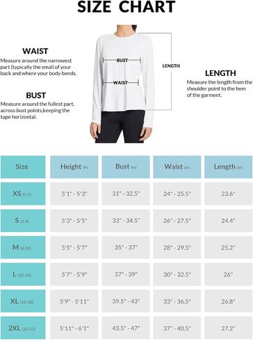 BALEAF Women's Long Sleeve Workout Tops Running Pleated Back Loose Fit Athletic Shirts Quick Dry Sun UPF 50+ Tees in Saudi Arabia