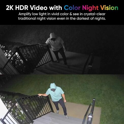 WYZE 2K HDR Wireless Outdoor/Indoor Security Camera, Color Night Vision, Integrated Spotlight & Siren, Rechargeable Battery, 2-Way Audio - Black, 1-Pack (Renewed) in Saudi Arabia
