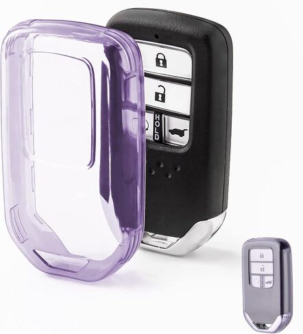 OFFWEGO Key Fob Cover for Honda Accord Civic CRV Pilot Ridgeline Odyssey Soft TPU Key Case Protection for Honda Smart Protector Remote Start Key, Transparent Black in Saudi Arabia