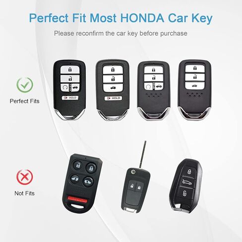 OFFWEGO Key Fob Cover for Honda Accord Civic CRV Pilot Ridgeline Odyssey Soft TPU Key Case Protection for Honda Smart Protector Remote Start Key, Transparent Black in Saudi Arabia