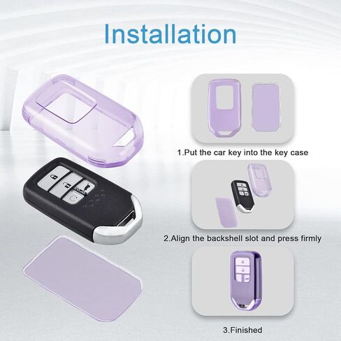 OFFWEGO Key Fob Cover for Honda Accord Civic CRV Pilot Ridgeline Odyssey Soft TPU Key Case Protection for Honda Smart Protector Remote Start Key, Transparent Black in Saudi Arabia