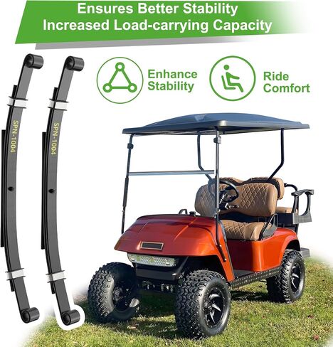 10L0L Golf Cart Heavy Duty Rear 3-Leaf Spring Kit with Bushings & Sleeves for 1995-2013 EZGO TXT OEM: 70506-G01 74135-G01 74207-G01 74207-G03 in Saudi Arabia