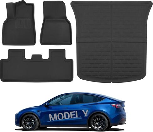 Tesla Model 3 Floor Mats 3D Cargo Liners All-Weather Waterproof Protect Floor Interior Accessories for 2023 2022 2021 Model 3 4PCS in Saudi Arabia