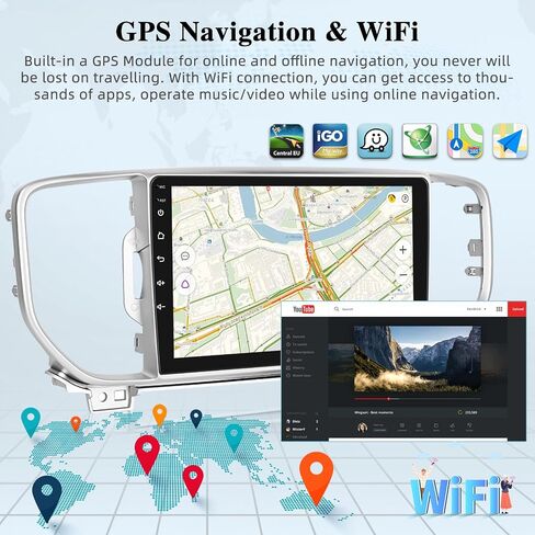 [2+64G] راديو سيارة Android 13 لسيارة Kia Sportage KX5 2017 2018 2019 - Carplay اللاسلكي وAndroid Auto - ستيريو سيارة بشاشة تعمل باللمس 9 بوصة مع نظام ملاحة Hi-Fi/WiFi/GPS + كاميرا احتياطية AHD in Saudi Arabia