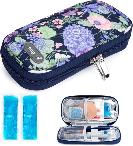 YOUSHARES Insulin Cooler Travel Case with Temperature Display - Refrigerated Medicine Cooler Travel Case Diabetic Travel Case with 2 TSA Approved Ice Pack for Trip and Daily (Green) in Saudi Arabia