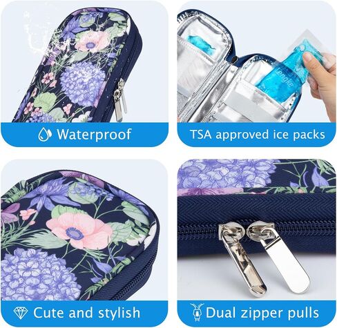 YOUSHARES Insulin Cooler Travel Case with Temperature Display - Refrigerated Medicine Cooler Travel Case Diabetic Travel Case with 2 TSA Approved Ice Pack for Trip and Daily (Green) in Saudi Arabia