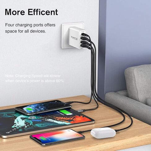35W Total USB C Fast Charger Wall Charger Block Boxeroo 2-Pack 4Port Power Delivery Fast Type C USB A Charging Block Plug Adapter Compatible for iPad iPhone 14, Galaxy S23 Ultra S22 S21 S20 Note 20 in Saudi Arabia