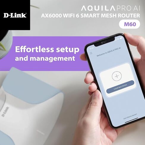 D-Link AX6000 WiFi 6 Mesh Router | Contemporary Design | High-Performance | Feature Rich | AI Enabled | Parental Controls | Covers up to 3000+ sq. ft | Expandable Mesh (M60) in Saudi Arabia