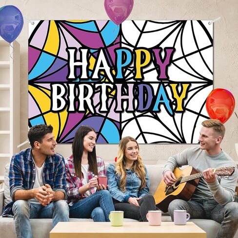 زينة عيد ميلاد الأربعاء آدامز، لافتة خلفية عيد ميلاد سعيد ملطخة لمستلزمات حفلات أعياد الميلاد مقاس 5 × 3 أقدام in Kuwait