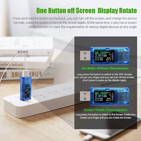 AT34 USB 3.0 Tester,USB Power Meter 30V 4A USB Voltage Tester Multimeter Digital Multimeter Current Tester Voltmeter Ammeter IPS Color Display Capacity Power USB Charger Tester in Saudi Arabia