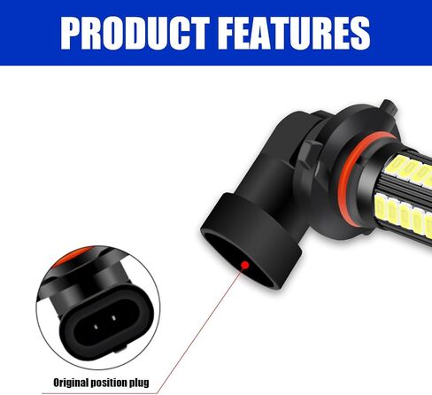 gunhunt 2 PCS H8/H11 LED Fog Lights Bulb, 6500K Xenon White, 12V Plug and Play 2800 Lumen Power LED Bulbs, Super Bright 5730 33-SMD Chip LED Running Light DRL Bulbs Replacement for Car, Truck, SUVs in Saudi Arabia