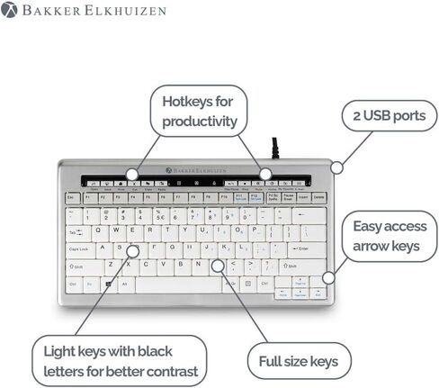 S-Board 840 Keyboard Ergonomic Compact, Lightweight for use with Laptop and Desktop PCs., an Integrated Numeric pad, a Larger Enter Key, and Two USB Ports. in Kuwait