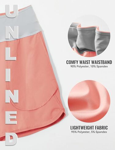 شورت جري نسائي من BALEAF مقاس 5 بوصات غير مبطن للتمارين الرياضية وجيب بسحاب in Kuwait