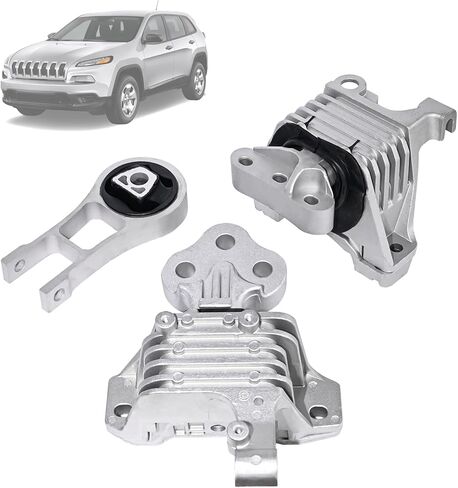 حامل المحرك، مجموعة حامل ناقل الحركة 3 قطع متوافقة مع 2014-2021 Jeep Cherokee، لسيارة 2015-2019 Chrysler 200 2.4L، استبدال # OE 68192831AF 68418876AB 68157441AD 3378/ 3380/ 3308 in Kuwait