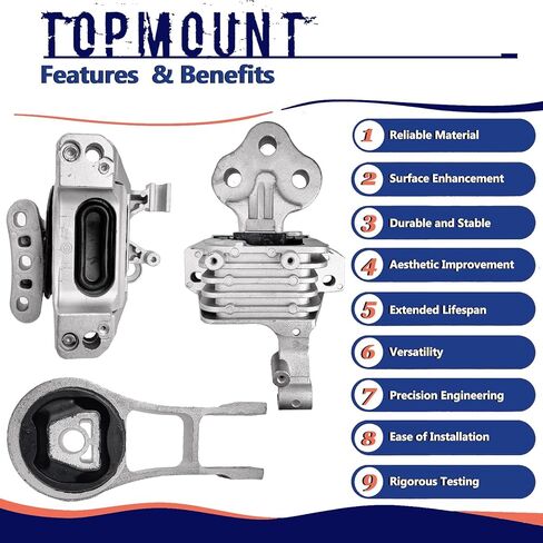 حامل المحرك، مجموعة حامل ناقل الحركة 3 قطع متوافقة مع 2014-2021 Jeep Cherokee، لسيارة 2015-2019 Chrysler 200 2.4L، استبدال # OE 68192831AF 68418876AB 68157441AD 3378/ 3380/ 3308 in Kuwait