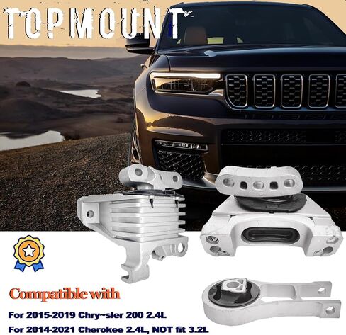حامل المحرك، مجموعة حامل ناقل الحركة 3 قطع متوافقة مع 2014-2021 Jeep Cherokee، لسيارة 2015-2019 Chrysler 200 2.4L، استبدال # OE 68192831AF 68418876AB 68157441AD 3378/ 3380/ 3308 in Kuwait