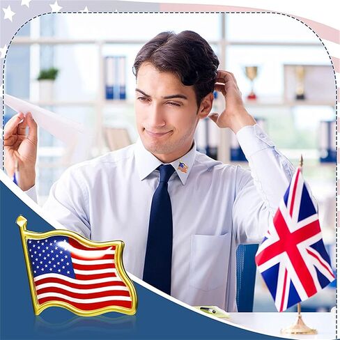 العلم الأمريكي دبابيس طية صدر السترة للرجال النساء الصلبة المعادن الولايات المتحدة الأمريكية المينا العلم دبابيس 4th من يوليو الولايات المتحدة يلوح كريستال قوي السطح شارة دعوى سترة بروش ليوم المحاربين القدامى in Saudi Arabia