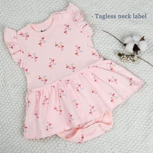 Baby Infant Girls Ruffled Sleeve Jumpsuit Dress Set Toddler Girls One-Piece Cotton Outfits in Kuwait