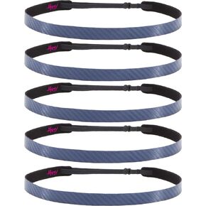 Hipsy Regular Size, Women's Adjustable NO Slip Skinny Tech Sport Headband 5pk Multi Packs