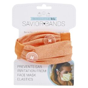 Three Little Tots Savior Band headbands with buttons for mask for nurses, going out to the gym, grocery store or other places to protect your ears (Black)