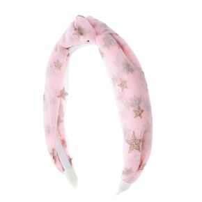 Motique Accessories Gold Starry Holiday Headband Tulle Turban Knot Headband For Women and Girls - Black