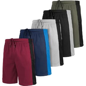 [5 Pack] Men’s Dry-Fit Active Athletic Shorts Basketball Running Workout Training Gym