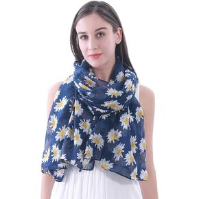 Lina & Lily Daisy Floral Print Women's Scarf Shawl Wrap Lightweight