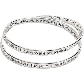 Cross Double Mobius Bracelet - The Beatitudes Matthew 5:3-10