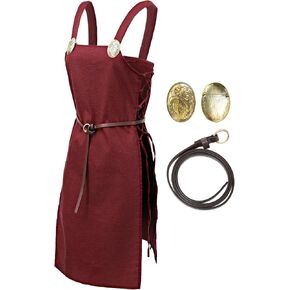 PROCOS Pirate Strappy Apron for Women Medieval Vintage Linen Lace Up Overdress Ren Faire Costume in Kuwait