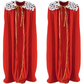 Beistle 2 Piece Adult King/Queen Polyester Fabric Robe With Fur Collar And Gold Trim Mardi Gras Halloween Costumes And Medieval Party Supplies