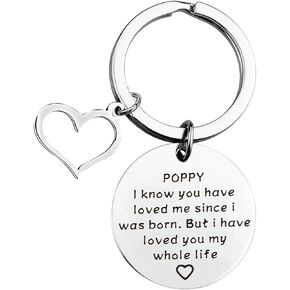 BLEOUK Poppy Keychain Grandpa Gift هدية عيد الأب هدية عيد ميلاد لـ Poppy Grandpa