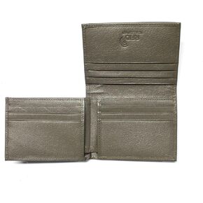 L-Fold Credit Card Trifold Leather Wallet - RFID Blocking (Gray)